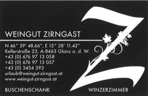 Visitenkarte - Weingut Zirngast - Leutschach