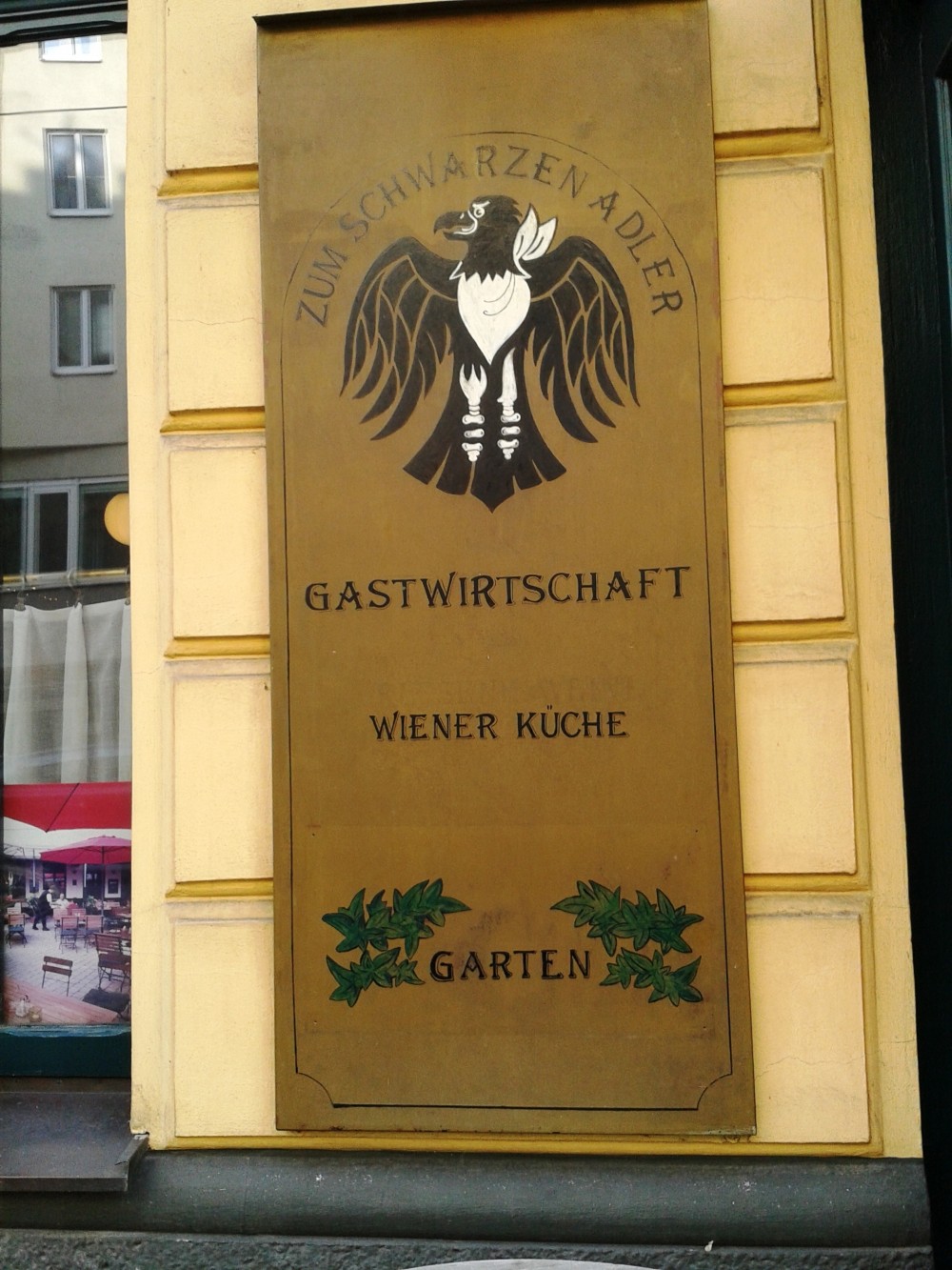 Zum schwarzen Adler - Lokalaußenwerbung - Gasthaus-Brauerei Zum Schwarzen Adler - Wien
