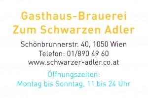 Zum Schwarzen Adler -  Visitenkarte - Gasthaus-Brauerei Zum Schwarzen Adler - Wien