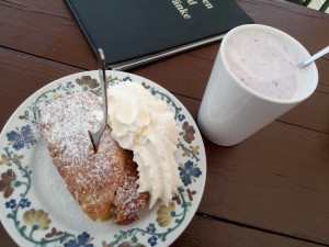 Apfelstrudel und Buttermilch mit Heidelbeeren - Hacklbergalm - Hinterglemm