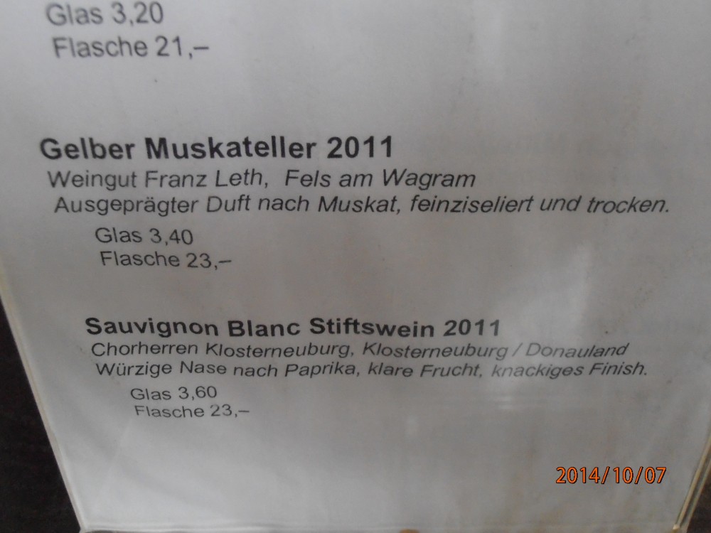 Weinempfehlung: Der gelbe Muskateller!!! - Chinarestaurant No. 27 - Wien