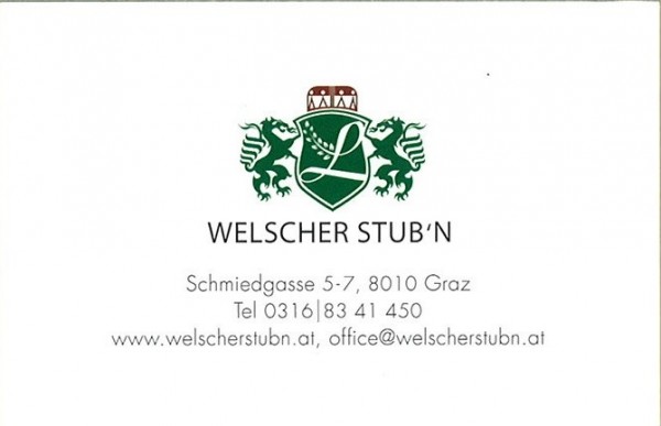 Visitenkarte - Welscher Stub'n - Graz