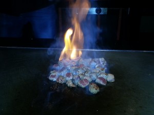 Teppanyaki - Filetsteak beim Flambieren