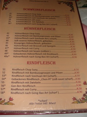 Schwein + Huhn + Rind. - China Restaurant Da-Li - Bregenz