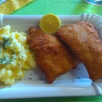 Gebackener Kabeljau mit selbstgemachten Erdäpfelsalat um Euro 5,90 am Freitag - Müllers Oase - Wien
