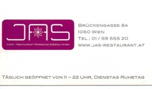 Persisches Restaurant JAS - Visitenkarte - Jas - Wien