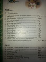 Auszug aus der Speisekarte (2)