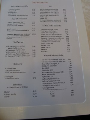 Getränke. - Gasthof Alpenblick - Sulzberg