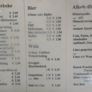 Karte - Cafe Wiedleite - Bad Aussee