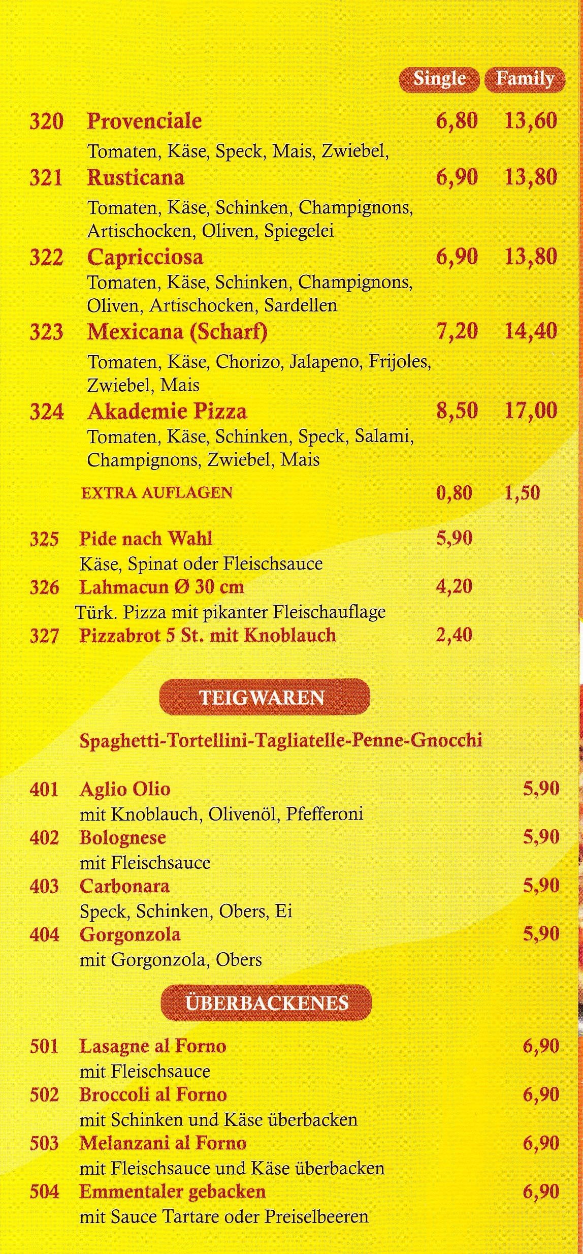 La Akademia Speisekarte Seite 4 - La Akademia - Wien