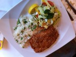 Putenschnitzel in Sesampanade