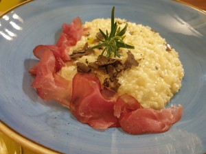 Trüffelrisotto mit Wildschweinschinken