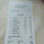 Rechnung - Meilinger Taverne - MITTERSILL
