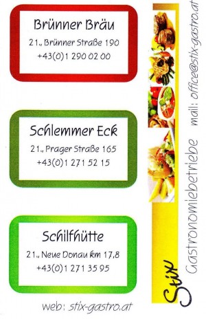Stix Schlemmer Eck - Visitenkarte - Schlemmer Eck - Wien