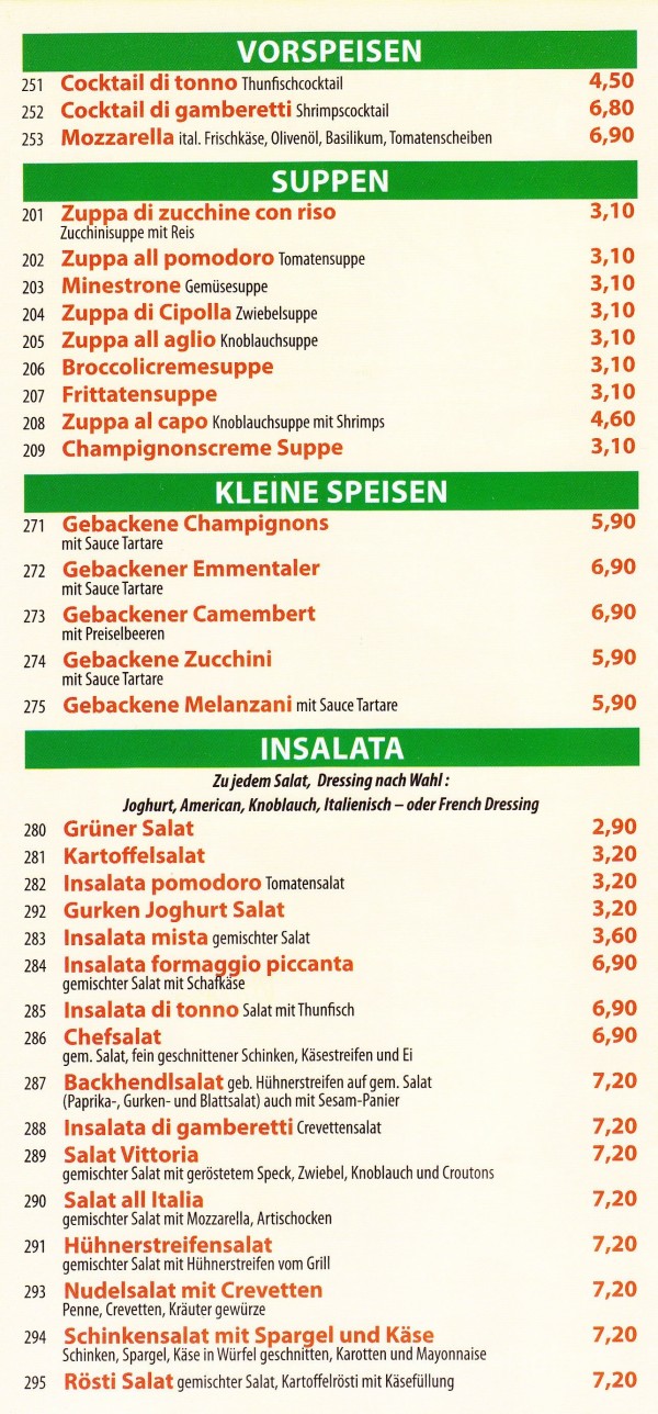 Pizzeria Vittoria Flyer Seite 2 - Vittoria - Wien