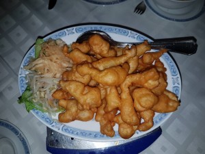 Hühnerfleisch gebacken mit Sesam u. Knoblauchsauce - China-Restaurant Hui-Feng - Wien