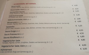 Karte (Schmankerl mit Kernöl) - Weingut Buschenschank Grabin - Labuttendorf