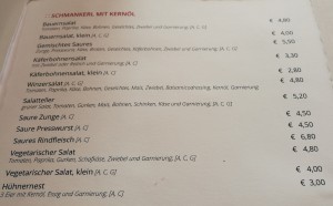 Karte (Schmankerl mit Kernöl)