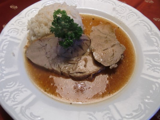 Kalbsbraten Im Natursafterl Mit Reis Menu Gasthaus Di Gallo Graz | Hot ...