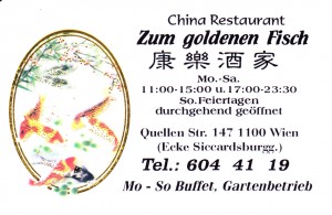 Zum Goldenen Fisch 1100 - Visitenkarte - Zum goldenen Fisch - Wien