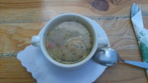 Hasensuppe mit Bröselknödel - Weinbau Herzog Georg "Waldheuriger" - Großau