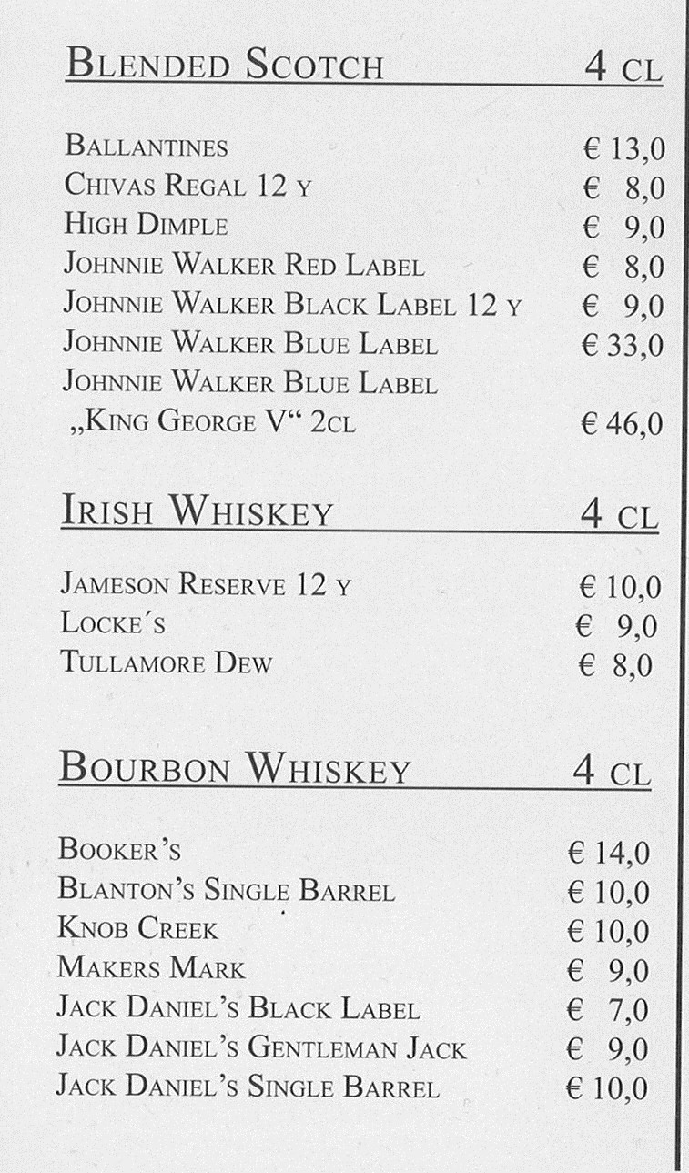 Whiskey - Hemingway American Bar - Graz