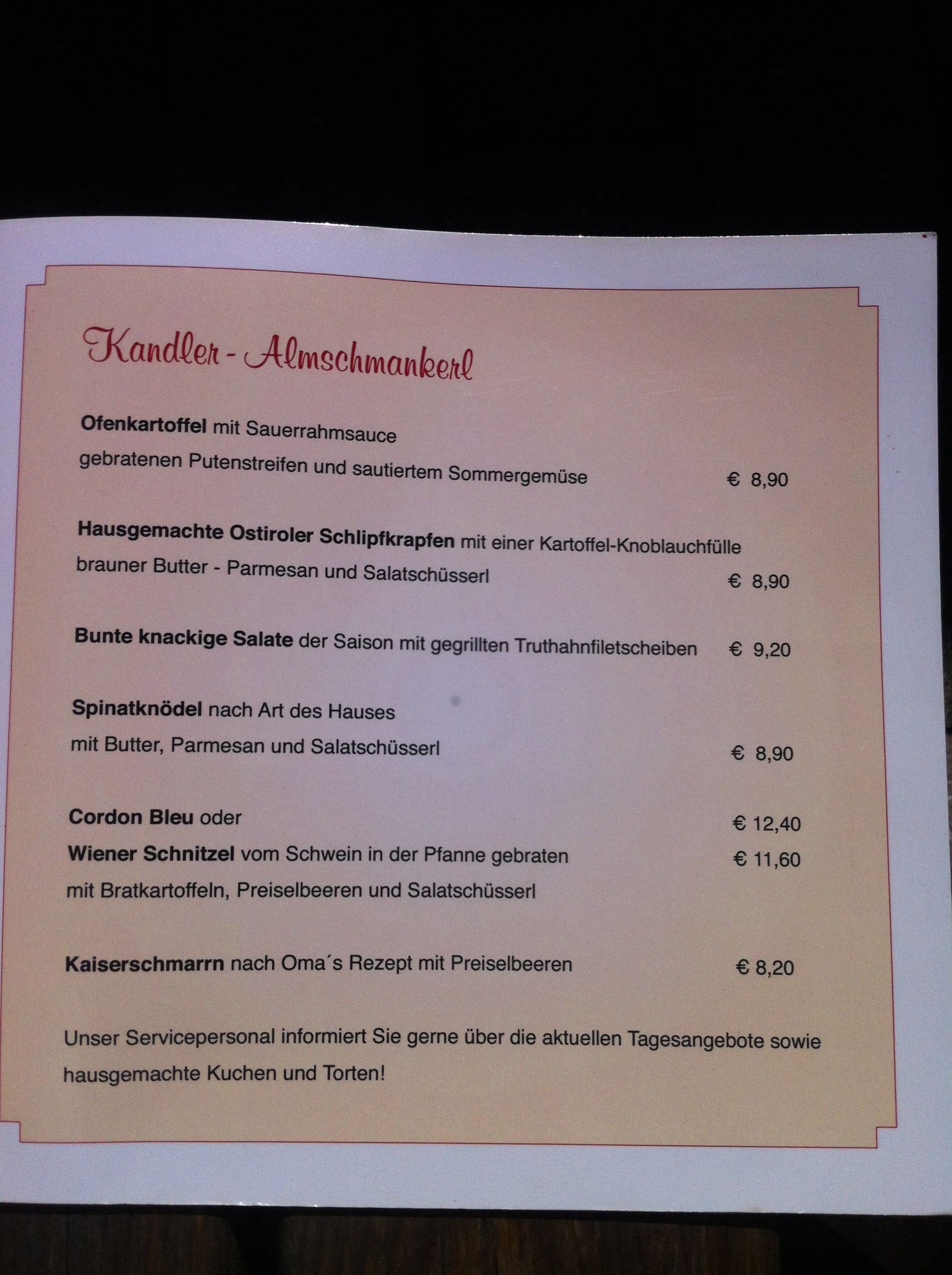 Auszug aus der Karte - Kandleralm - Brixen im Thale