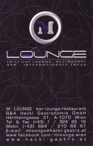 M-Lounge - Visitenkarte - M Lounge - Wien
