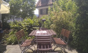 Sonnenschein im lauschigen Gastgarten. - Brauereigasthof Reiner - Lochau