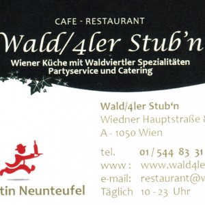 Wald4ler Stub'n - Visitenkarte - Wald/4ler Stub'n - Wien