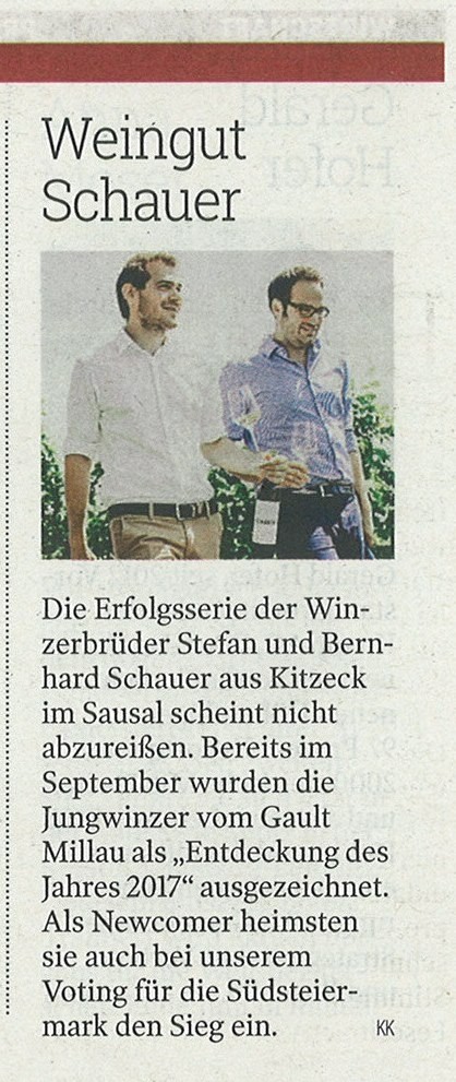 Kleine Zeitung - Weingut Schauer - Kitzeck im Sausal