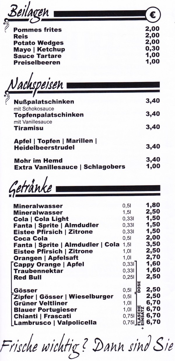 Pizzeria Schnipi Speisekarte Seite 3 - Schnipi - Wien