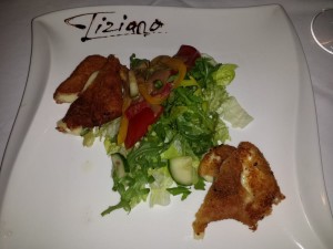 Gebackener Mozarella auf Salat - Tiziano - Wien