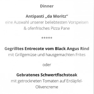 Menü Restaurantwoche Aug/Sept 2017 - HUTH da moritz - Wien