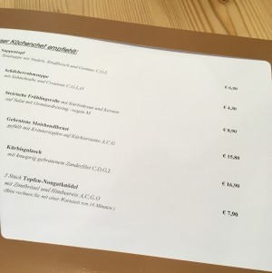 Speisekarte - Stockinger - Unterpremstätten