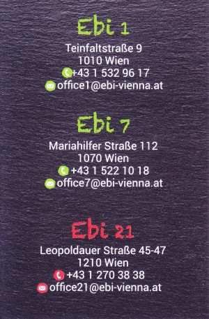 EBI - Visitenkarte - Ebi - Wien