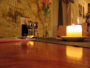 Tischdekoration Kerze Blume - Mitra - Wien