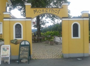 Durchgang zum Gastgarten - Wirtshaus im Moserhof - Leutschach