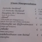 Hausspezialitäten - Gasthaus Schweinzger - Lang