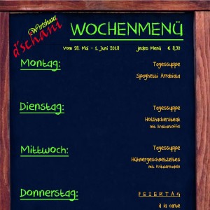 Jede Woche bodenständige Menüs - Download auf der Homepage - ... - Wirtshaus D'Schani - Steyr