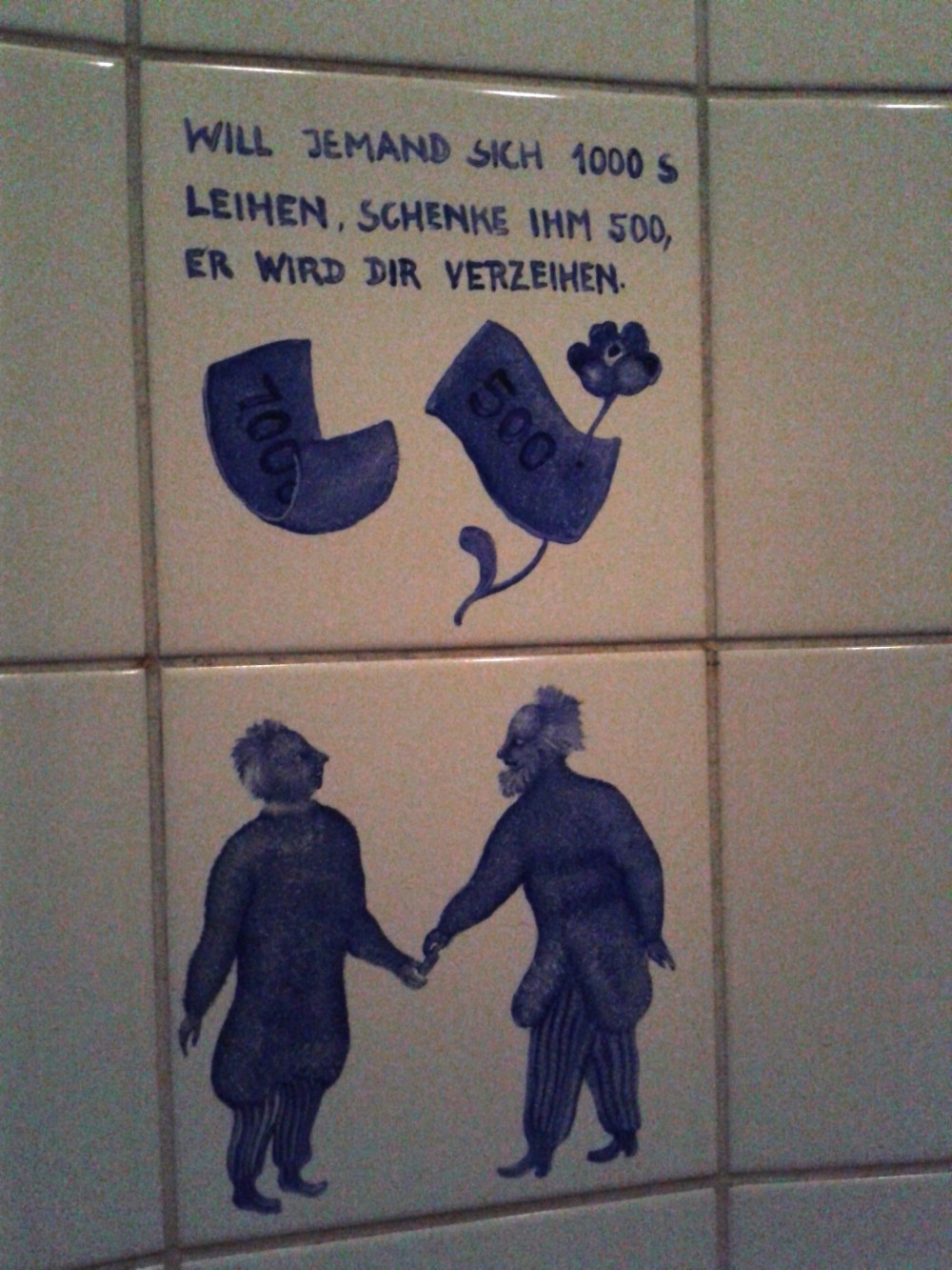 Kunst und philosophische Wahrheiten am Weg zum WC und im Sanitärbereich - Bauernbräu - Wien