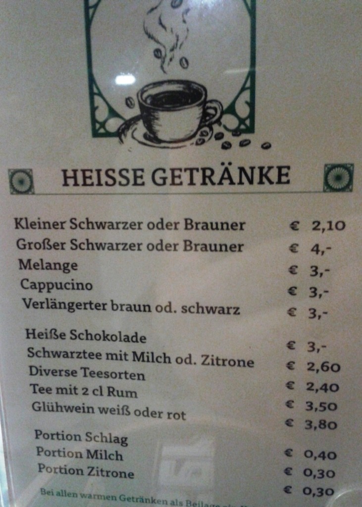 Heinzi's Beisl - Heisse Getränke - Heinzi's Beisl - Wien