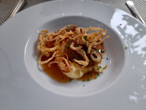 Faschiertes Rehbutterschnitzel / Erdäpfelpüree / Röstzwiebel - Stockerwirt - Sulz im Wienerwald