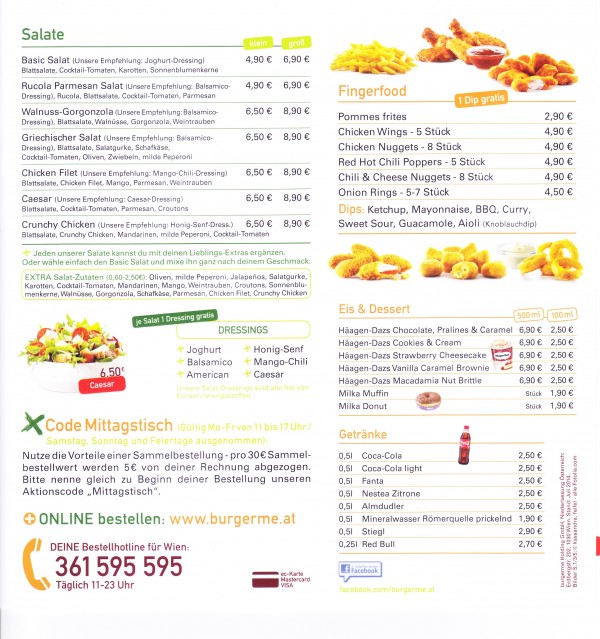 burger me - Flyer - Burgerme - Wien