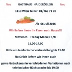 Gasthaus Haideröslein - Aktionen - Haideröslein - Wien