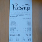 Rechnung - Pizzarei - Großarl