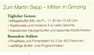 Zum Martin Sepp - Visitenkarte