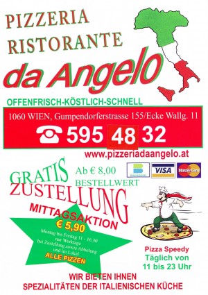 Da Angelo Flyer Seite 1 - Pizzeria Ristorante da Angelo - Wien