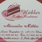Visitenkarte - Konditorei Kaffee Hübler - Wien