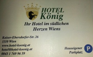 Hotel König's Café - Visitenkarte - Hotel König Café-Restaurant - Wien